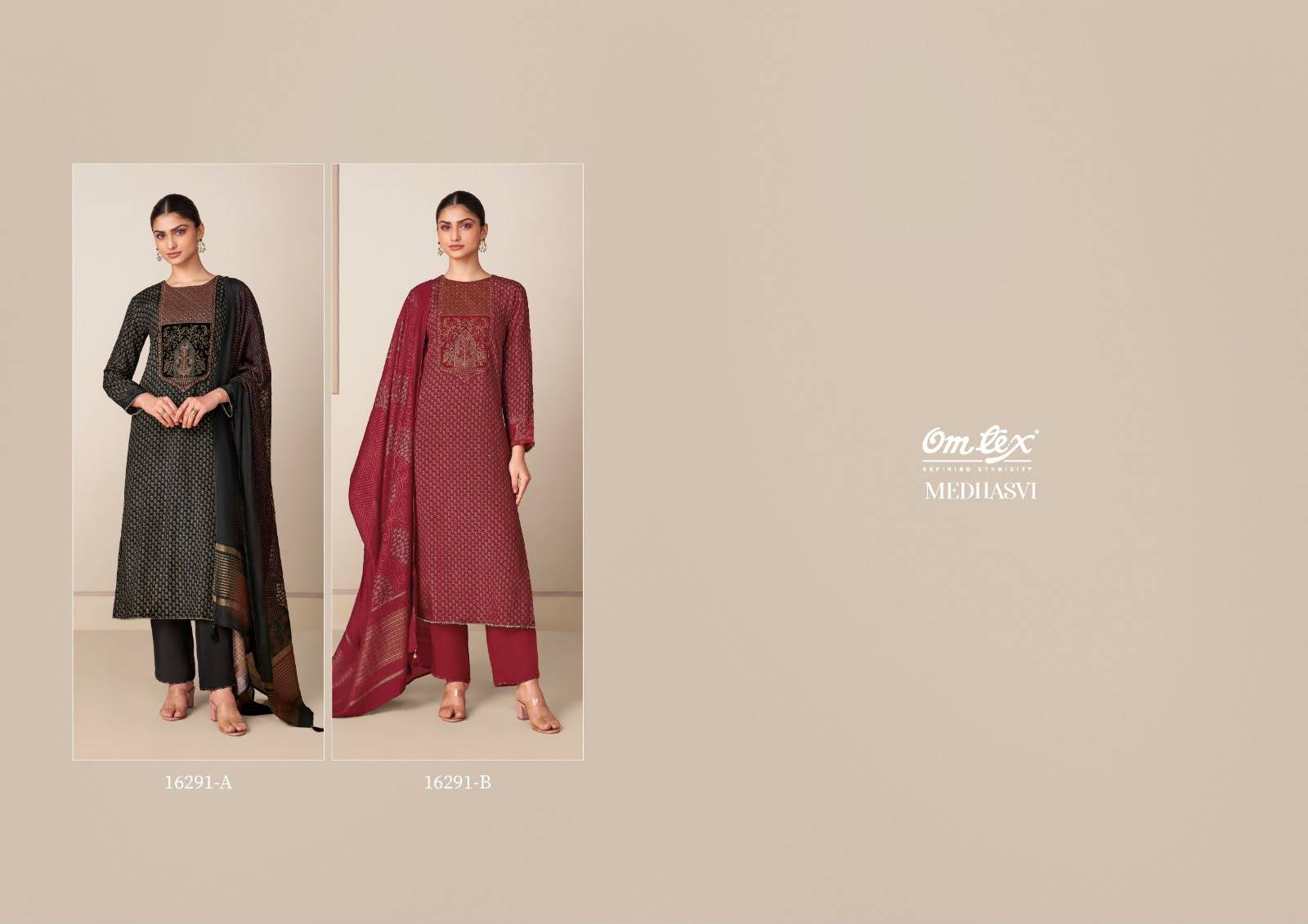 MEDHASVI By Om Tex 16291 Series Beautiful Festive Suits Stylish Colorful Fancy Casual Wear & Ethnic Wear Muslin Dresses At Wholesale Price